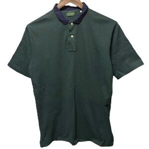 Plain blank dark green Izod Vintage 90s Single stitch Made in USA polo shirt